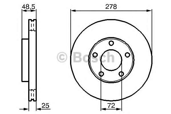 Диск тормозной (передний) Mazda 3/5 03- (278x25) заменен на 0 986 479 R83