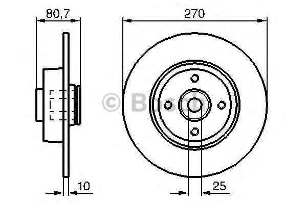 Диск тормозной (задний) Renault Scenic/Megane 03-08 (270х10) (+ABS) (с подшипником)(с покр.)(полный)