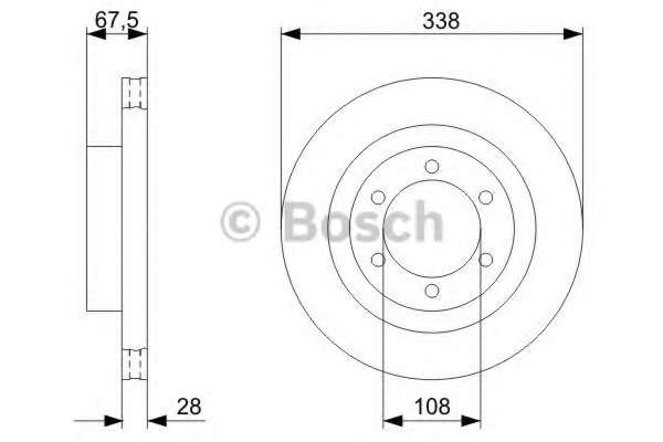 Диск гальмівний (передній) Toyota Land Cruiser VI Prado 02-10 (337.8x28)