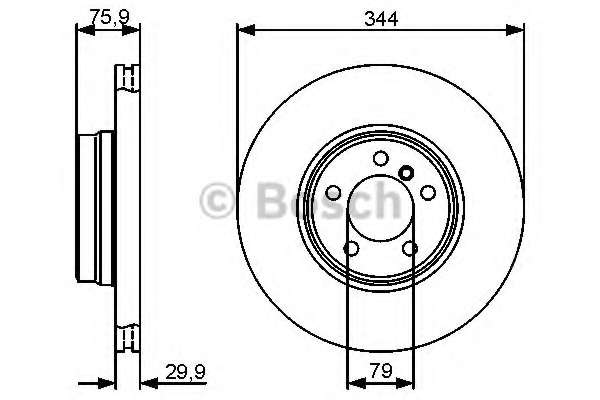Диск гальмівний (передній) Land Rover Range Rover III 02-12 (344x30)