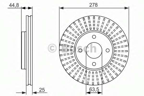 Диск тормозной (передний) Ford Fiesta V 2.0 05-08 (278x25)