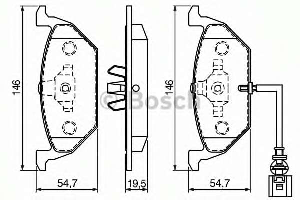 Комплект гальмівних колодок (передніх) Audi A3/Skoda Octavia 96-13/Fabia 99-/VW Caddy/Golf 96-15 (+датчик)