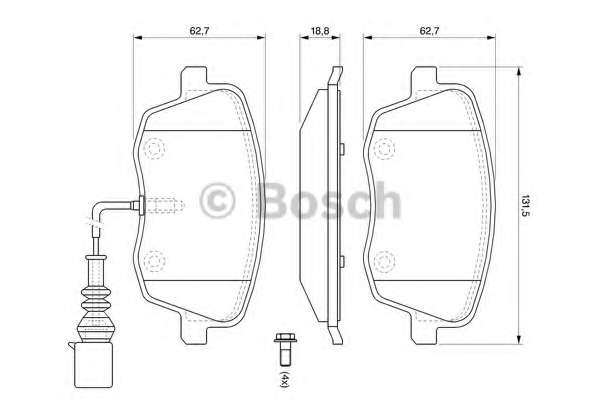 Колодки гальмівні (передні) Seat Ibiza/VW Polo 01-09/Skoda Fabia 99-14/Roomster 06-15 (+датчик)