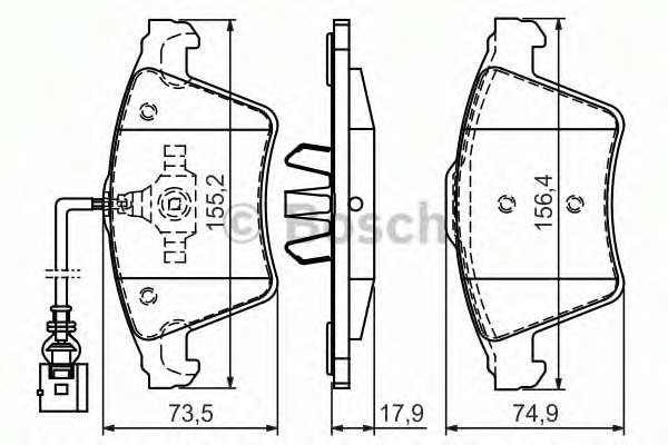 Комплект гальмівних колодок (передніх) VW Multivan/T5 03-/T6 15- (з датчиком)