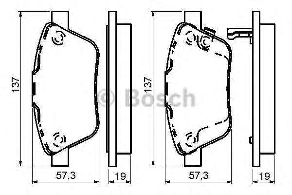 Колодки гальмівні (передні) Fiat 500L/Opel Corsa D 06- (Bosch) (з датчиками)