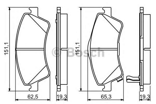 Колодки гальмівні (передні) Toyota Auris/Avensis 08- (Bosch) (з датчиком)