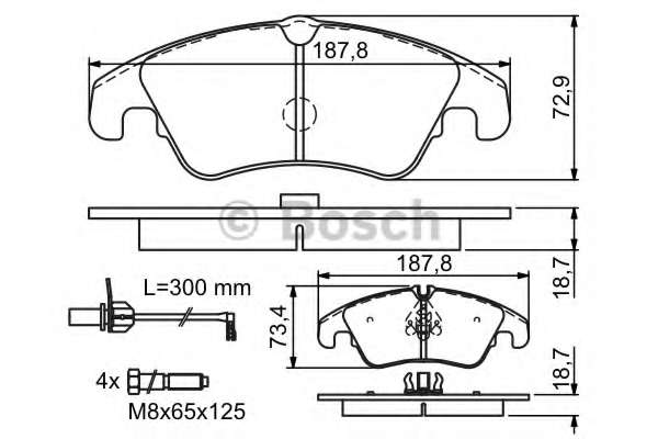 Колодки гальмівні (передні) Audi A6/A7/Q5 08- (з датчиком)