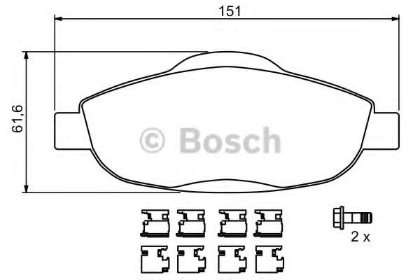 Колодки гальмівні (передні) Peugeot 308/CC/SW/3008 07- (Bosch) Q+