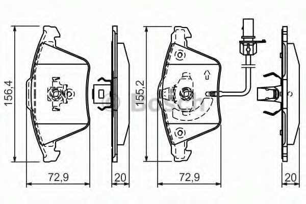 Колодки тормозные (передні) Audi A4 03-09/A6/A8 03-11 (+датчики) (замінено на 0986494104)