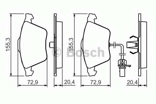 Колодки гальмівні (передні) Audi A6 97-05 (+датчики)