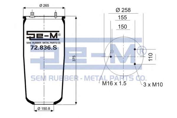 Кожух пневматической рессоры