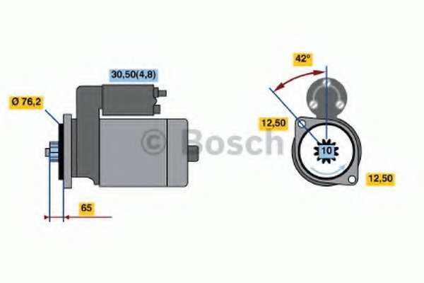 Стартер VW T5 2.5 TDI 03-09 (12V/2.2 kw) (z=10)