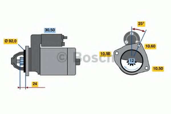Стартер Ford Transit 2.4/2.5D/TD 77-00 (2.7kw) (z=12) знято з постачання
