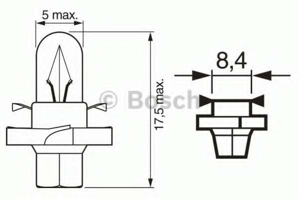 Автолампа 12V 2W BX8.4d