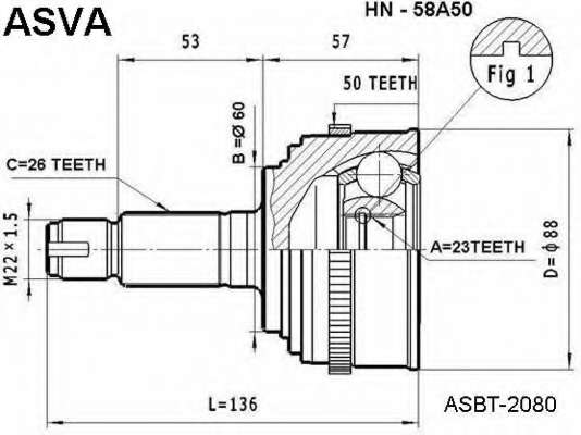 Шарнирный комплект, приводной вал