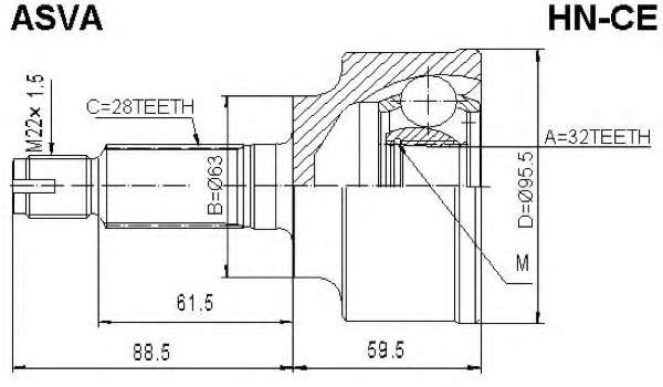 Шарнирный комплект, приводной вал