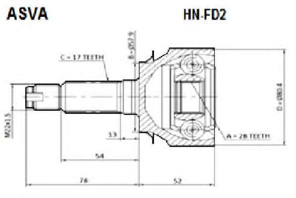 Шарнирный комплект, приводной вал