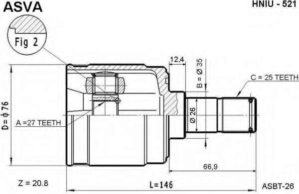 Шарнирный комплект, приводной вал