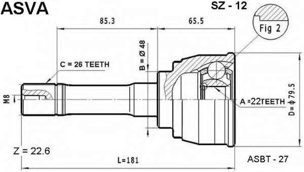 Шарнирный комплект, приводной вал