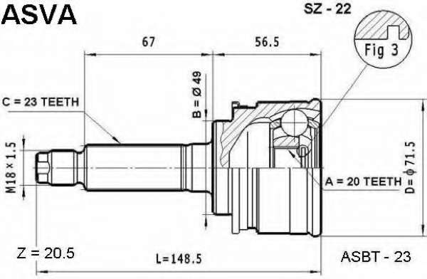 Шарнирный комплект, приводной вал