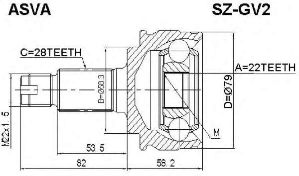 Шарнирный комплект, приводной вал