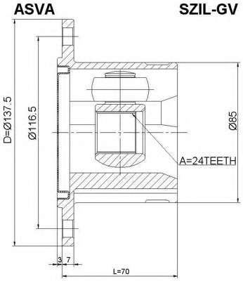 Шарнирный комплект, приводной вал