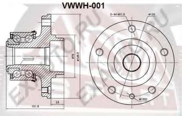 СТУПИЦА ПЕРЕДН VOLKSWAGEN TOUAREG 2003-2010,VOLKSW