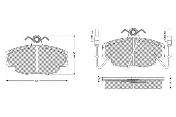 Комплект тормозных колодок, дисковый тормоз