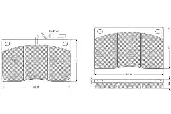 Комплект тормозных колодок, дисковый тормоз