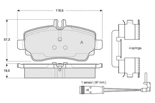 Комплект тормозных колодок, дисковый тормоз