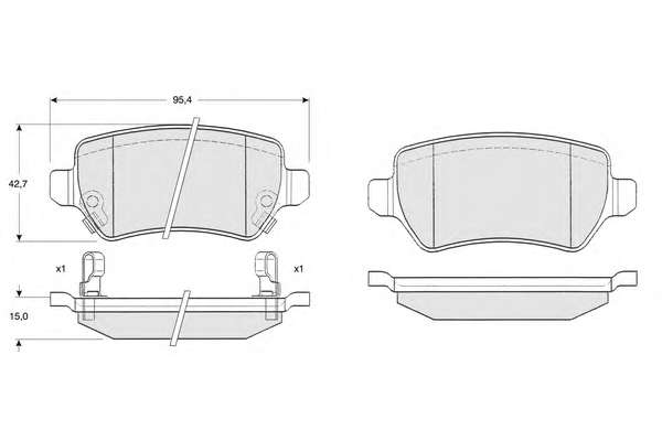 Комплект тормозных колодок, дисковый тормоз
