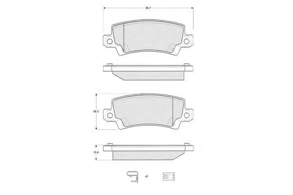 Комплект тормозных колодок, дисковый тормоз