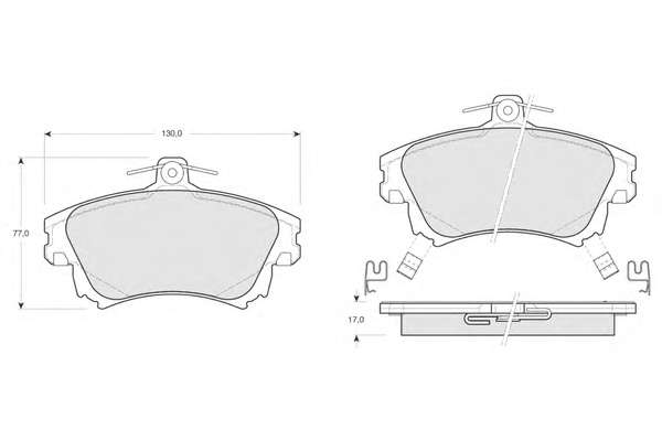 Комплект тормозных колодок, дисковый тормоз