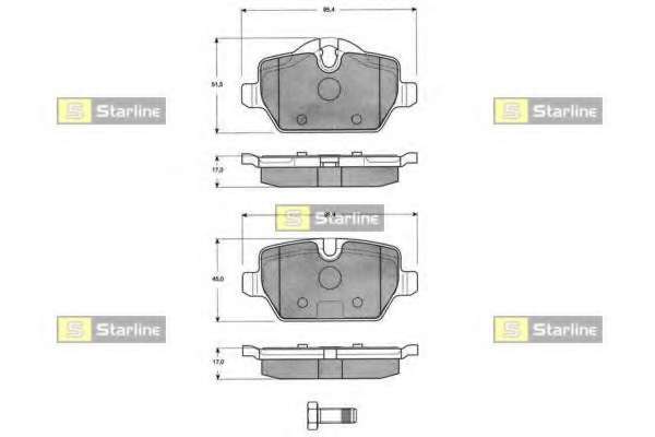 Комплект тормозных колодок, дисковый тормоз