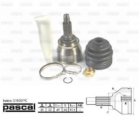 Шарнирный комплект, приводной вал