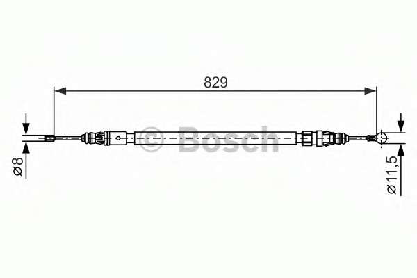 Трос ручника (задній) Citroen C4 10- (829/666mm)