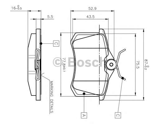 Комплект тормозных колодок, дисковый тормоз