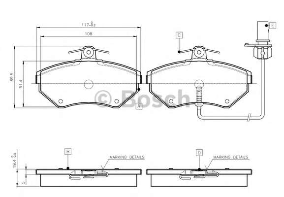 Комплект тормозных колодок, дисковый тормоз