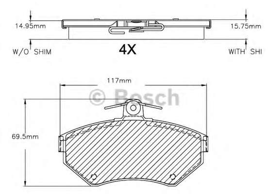 Комплект тормозных колодок, дисковый тормоз