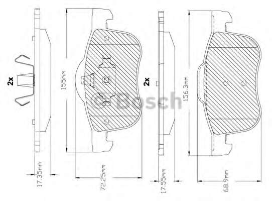 Комплект тормозных колодок, дисковый тормоз