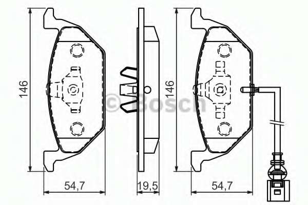 Колодки гальмівні (передні) Audi A3/Skoda Fabia/Octavia 96-13/VW Caddy 04-15/Golf 97- (+датчик)