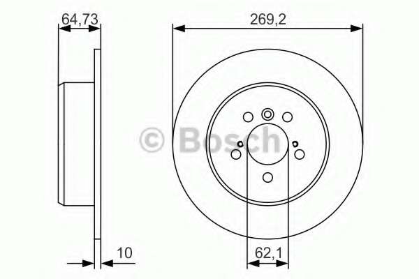 Диск тормозной (задний) Toyota Camry 91-01 (269.2x10) (полный)