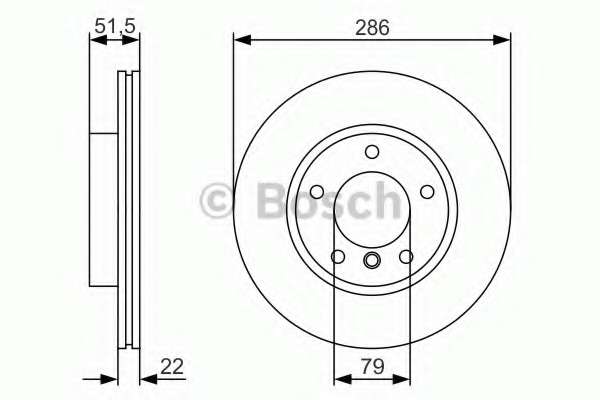 Диск гальмівний (передній) BMW 3 (E36/E46) (286x22) M40/M42/M44/M50/M52/N40/N42/N46