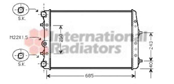 Радіатор охолодження Skoda Fabia 1.2-1.9TDI 99-14/Roomster 1.2-1.4 06-15