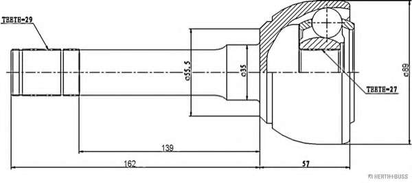 Шарнирный комплект, приводной вал