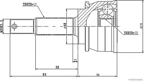 Шарнирный комплект, приводной вал