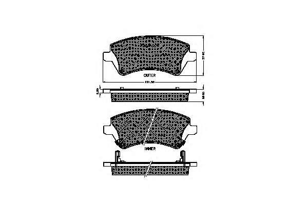 Комплект тормозных колодок, дисковый тормоз