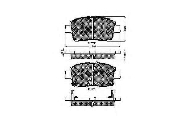 Комплект тормозных колодок, дисковый тормоз