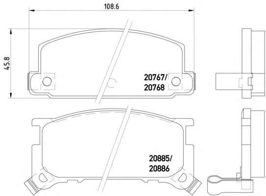 Комплект тормозных колодок, дисковый тормоз