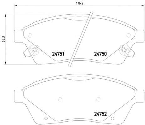 Комплект тормозных колодок, дисковый тормоз